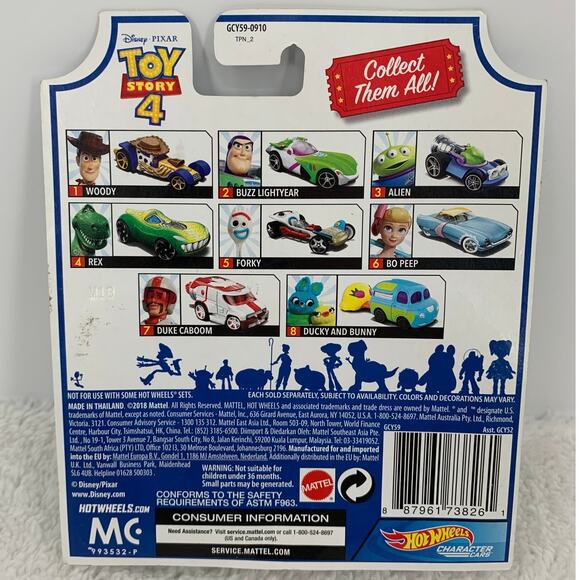 Hot Wheels Character Cars Disney Pixar Toy Story 4 Duke Caboom 7 of 8 2018 - Picture 2 of 7